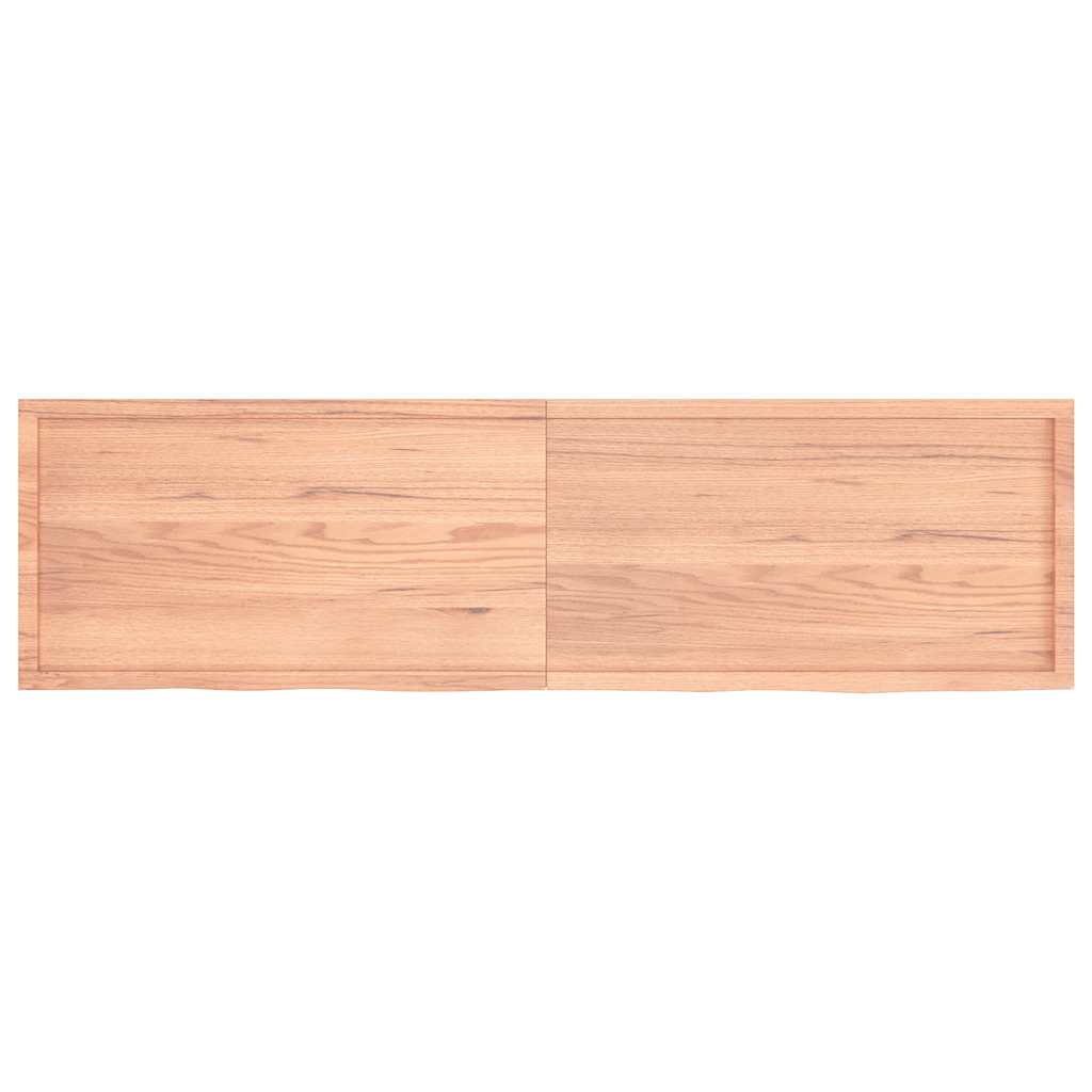 Vägghylla ljusbrun 220x60x(2-6) cm behandlad massiv ek