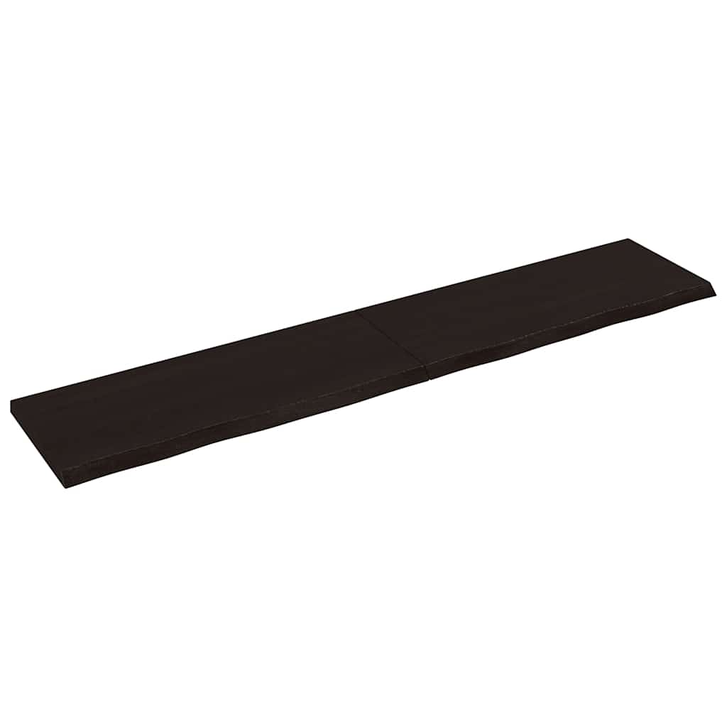 Vägghylla mörkbrun 200x40x(2-4) cm behandlad massiv ek