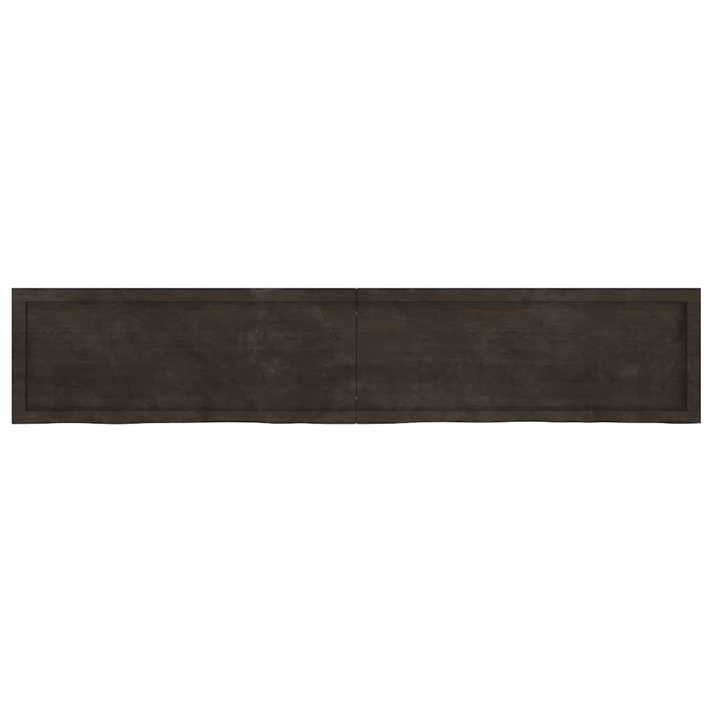Vägghylla mörkbrun 200x40x(2-4) cm behandlad massiv ek