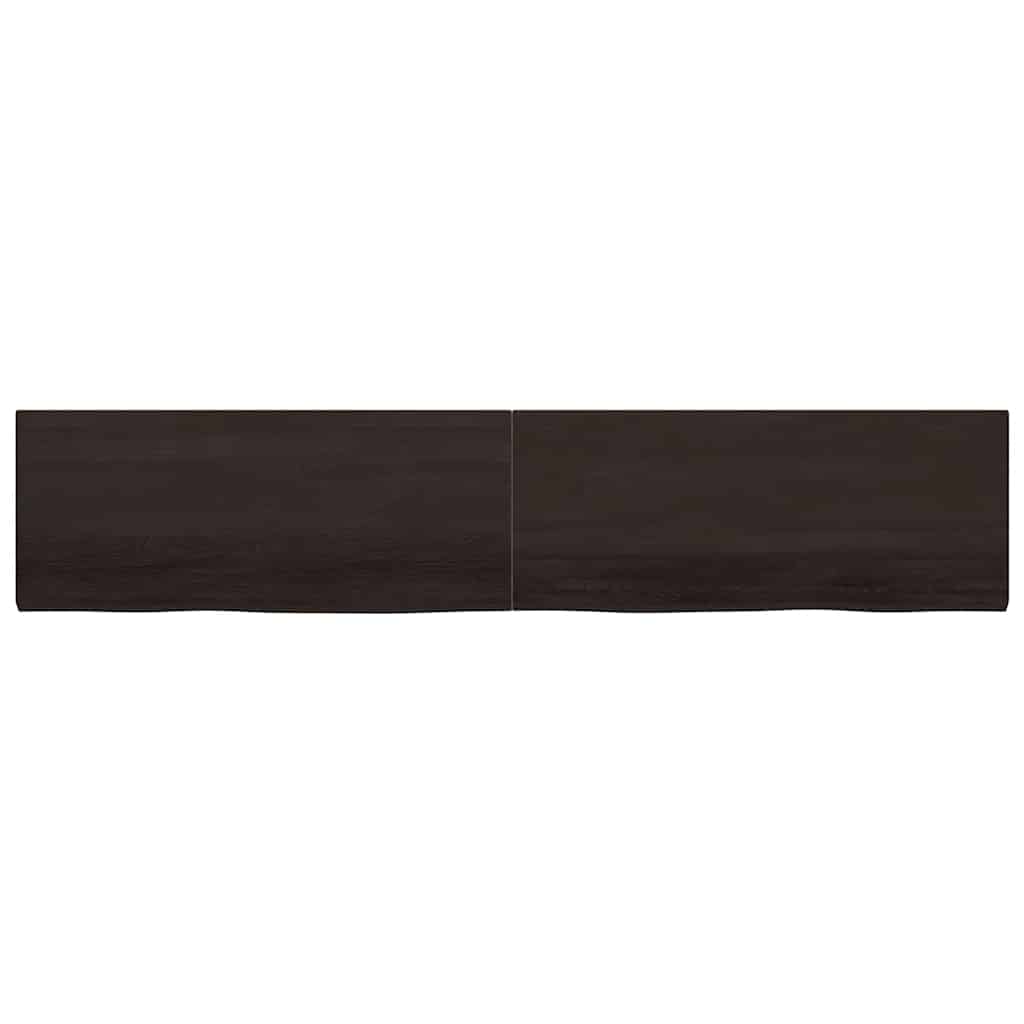 Vägghylla mörkbrun 200x40x(2-4) cm behandlad massiv ek