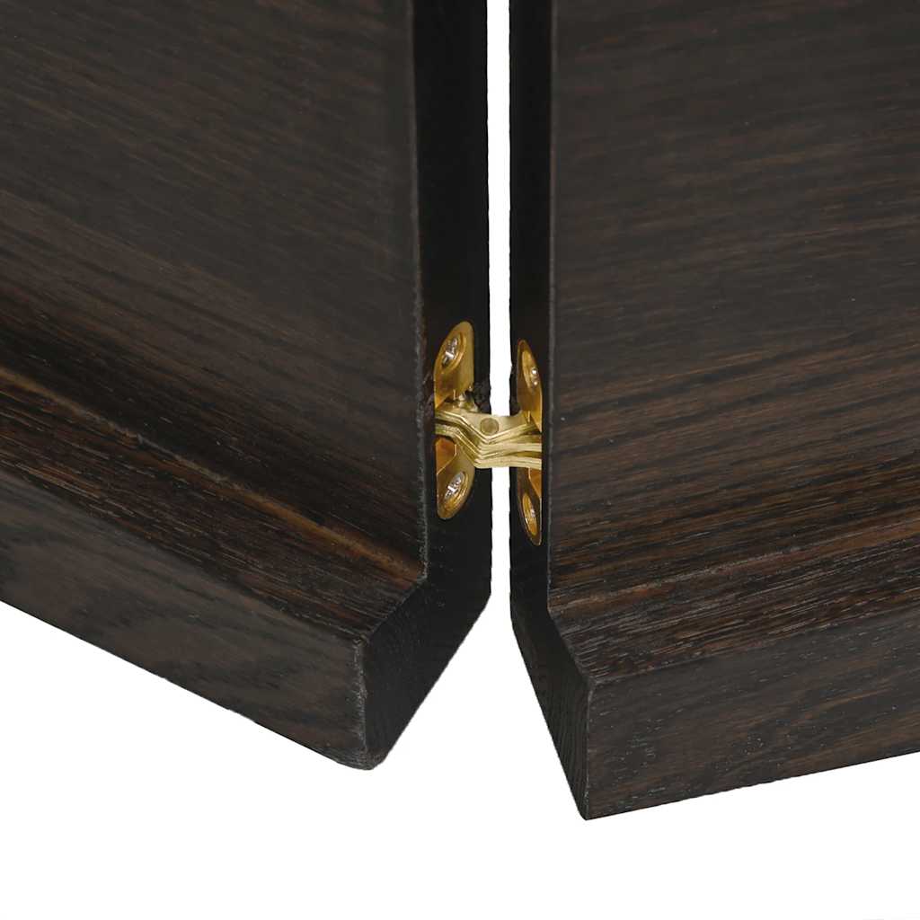 Vägghylla mörkbrun 200x40x(2-4) cm behandlad massiv ek