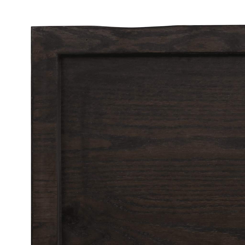Vägghylla mörkbrun 200x40x(2-4) cm behandlad massiv ek