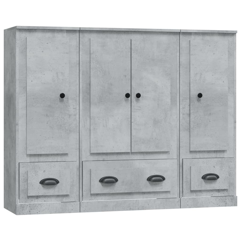 Skåp Betonggrå 3 st