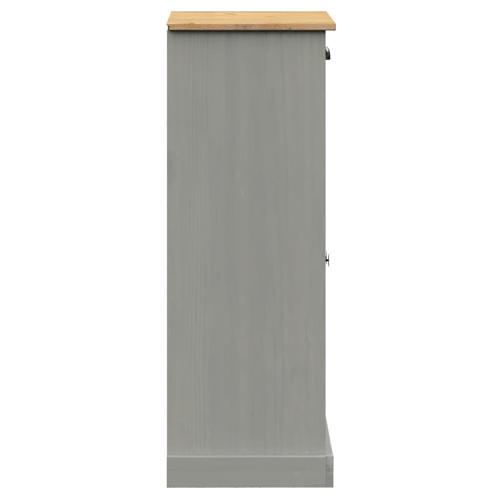 Skoställ Grå 60x35x96 cm massiv furu