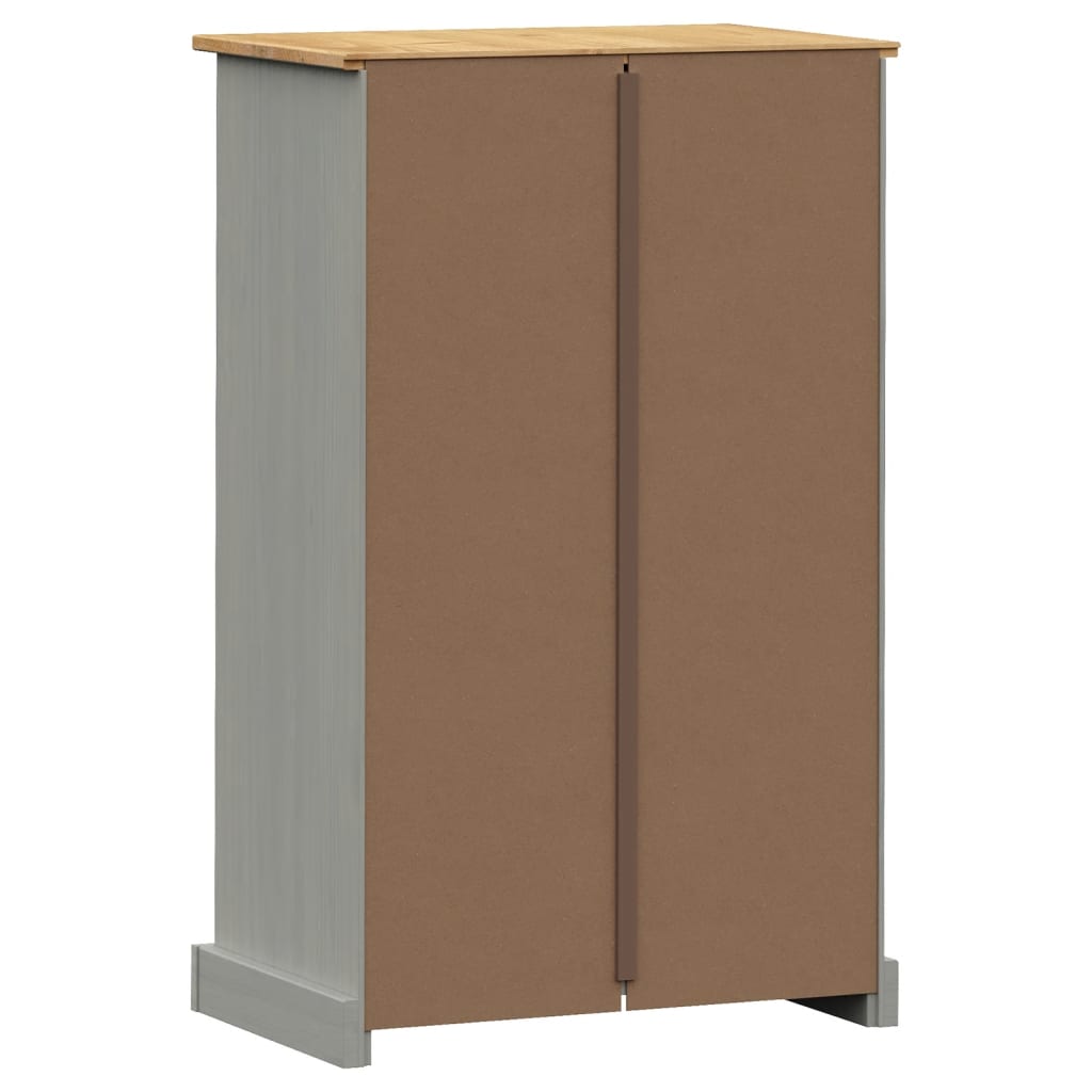 Skoställ Grå 60x35x96 cm massiv furu