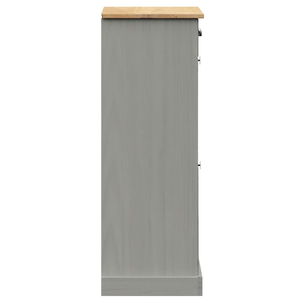 Skoställ Grå Skoskåp VIGO 60x35x96 cm massiv furu