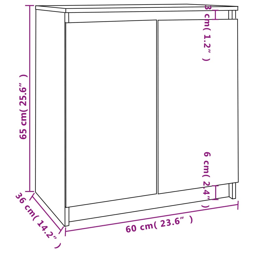 Skåp Vit 60x36x65 cm massiv furu