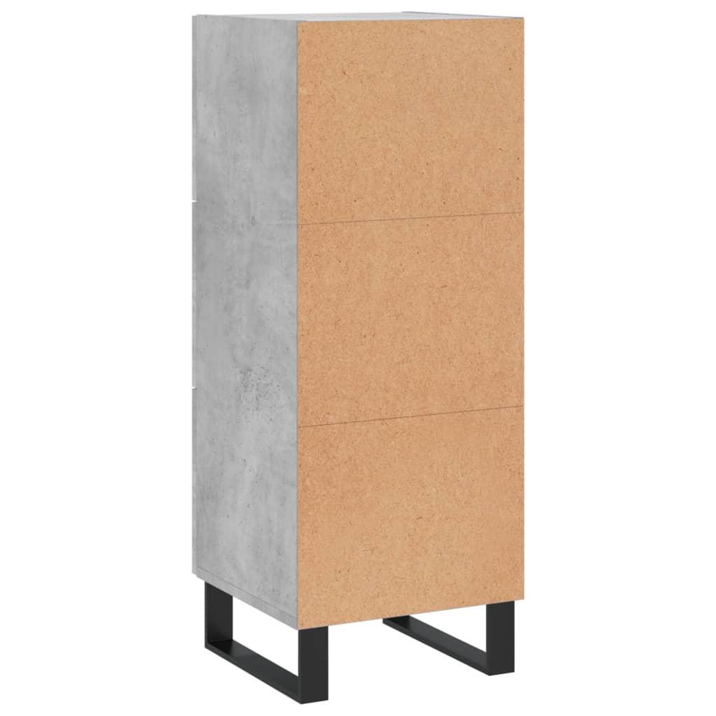 Skåp betonggrå 34,5x34x90 cm konstruerat trä