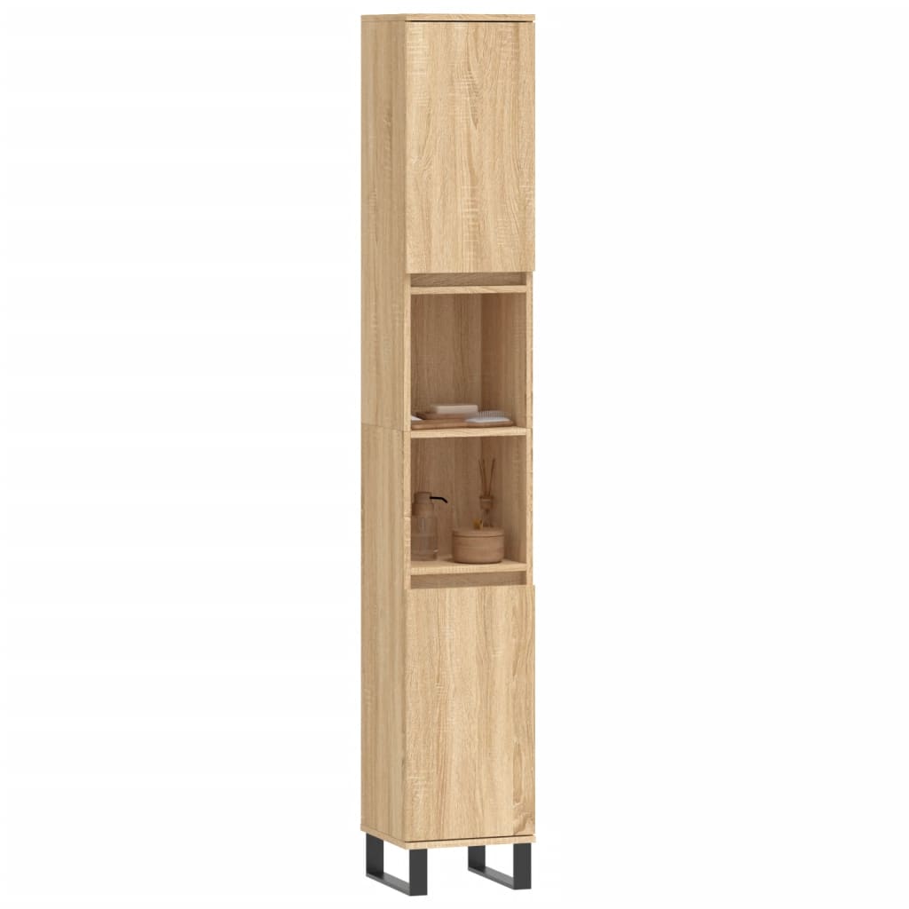 Badrumsskåp Sonoma Ek 30x30x190cm
