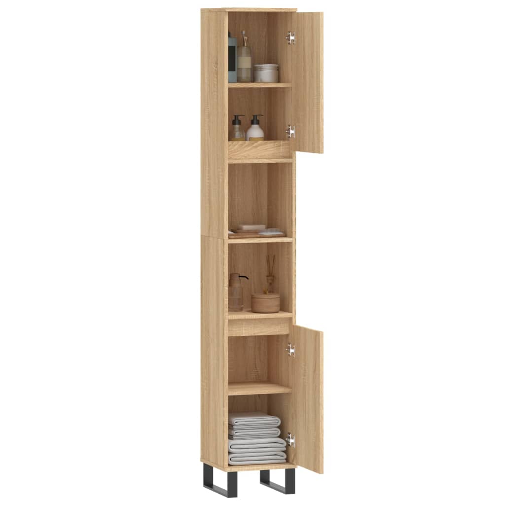 Badrumsskåp Sonoma Ek 30x30x190cm