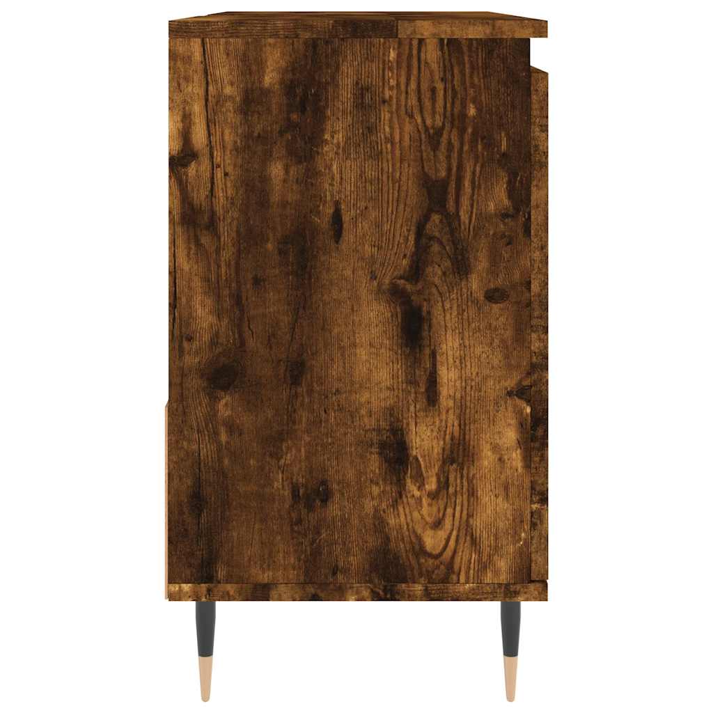 Badrumsskåp Rökfärgad Ek 65x33x60 cm