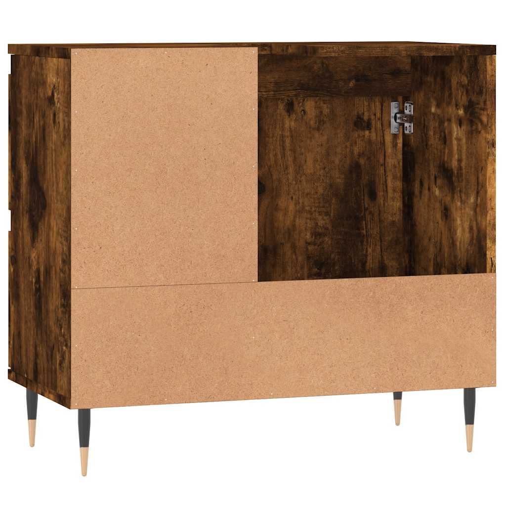 Badrumsskåp Rökfärgad Ek 65x33x60 cm