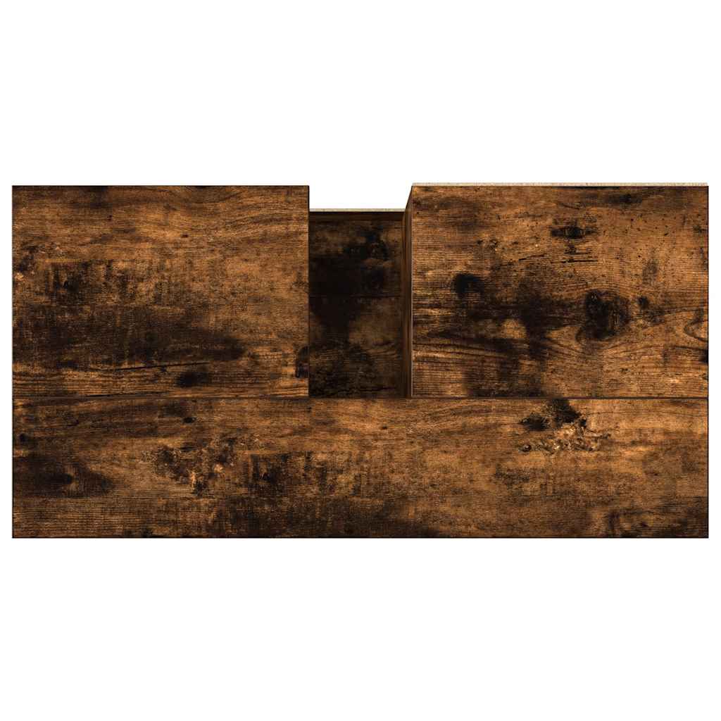 Badrumsskåp Rökfärgad Ek 65x33x60 cm