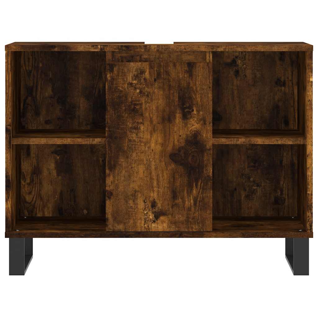 Badrumsskåp Rökfärgad Ek 80x33x60 cm
