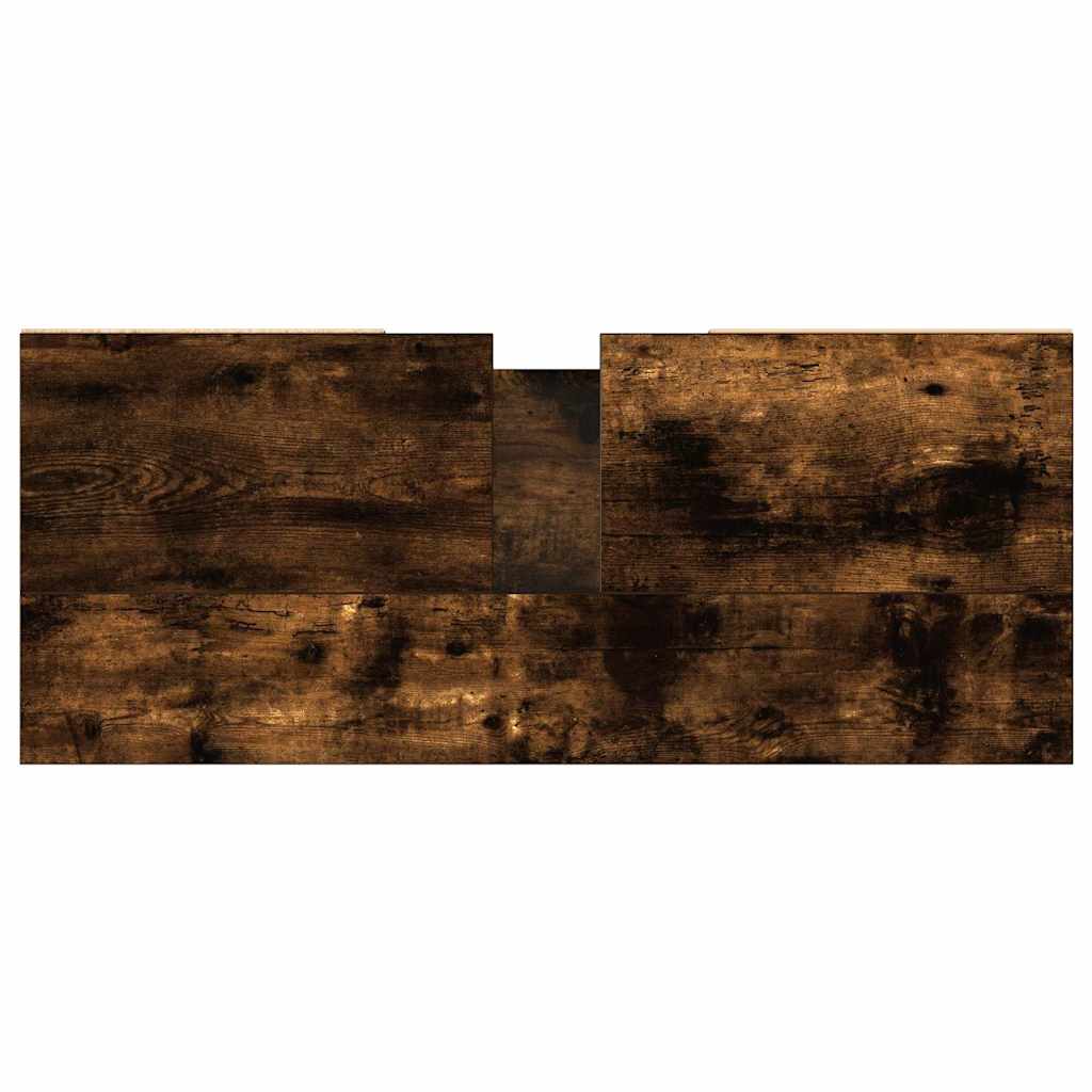 Badrumsskåp Rökfärgad Ek 80x33x60 cm