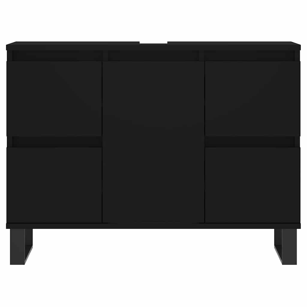 Badrumsskåp Svart 80x33x60 cm