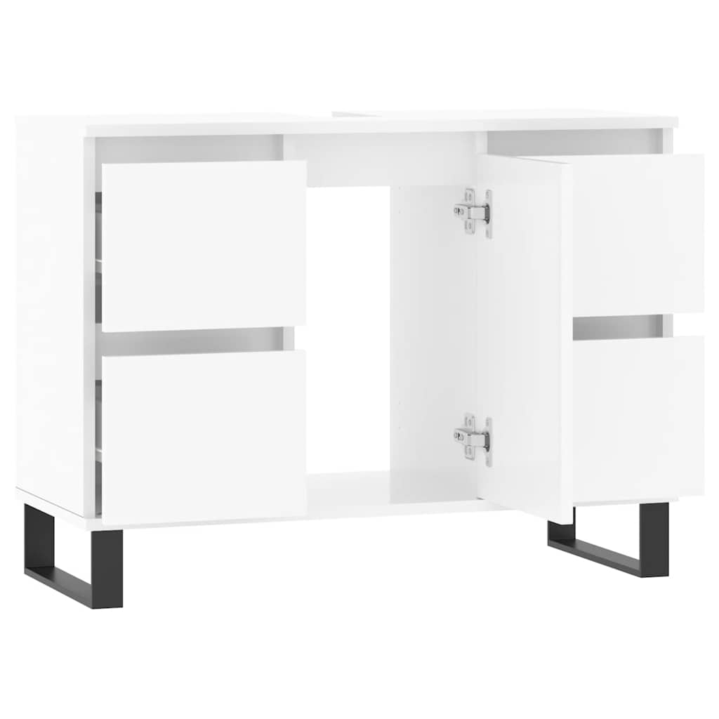 Badrumsskåp Högglans Vit 80x33x60 cm
