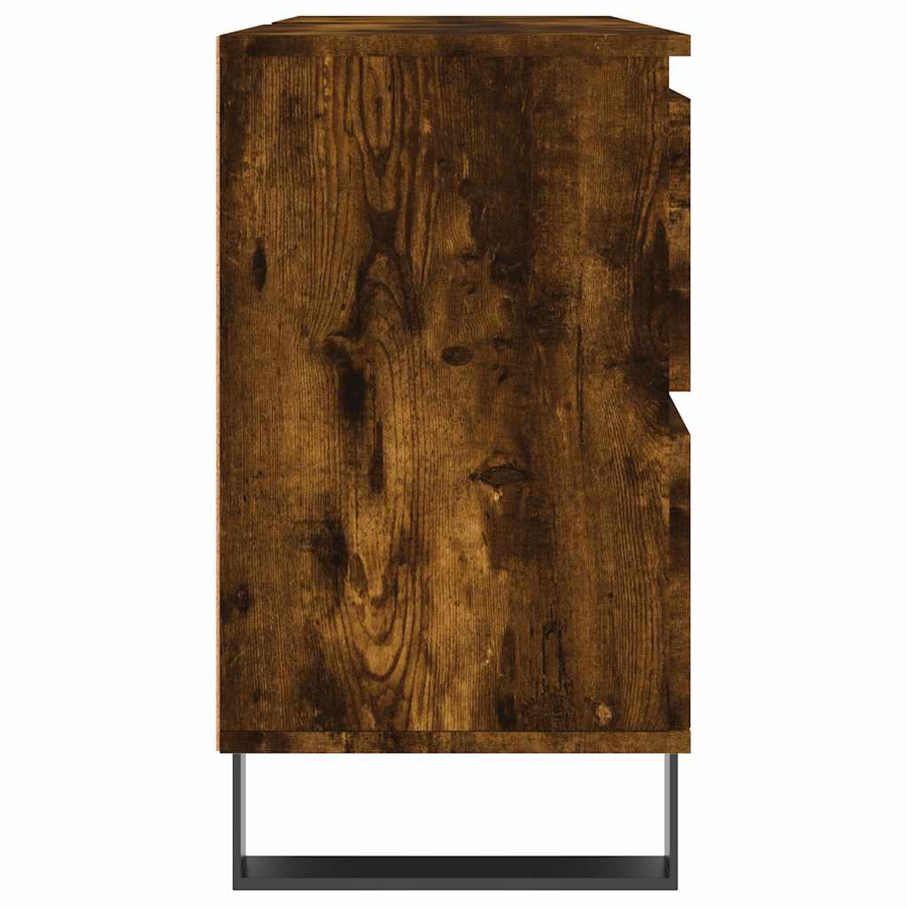Badrumsskåp Rökfärgad Ek 80x33x60 cm