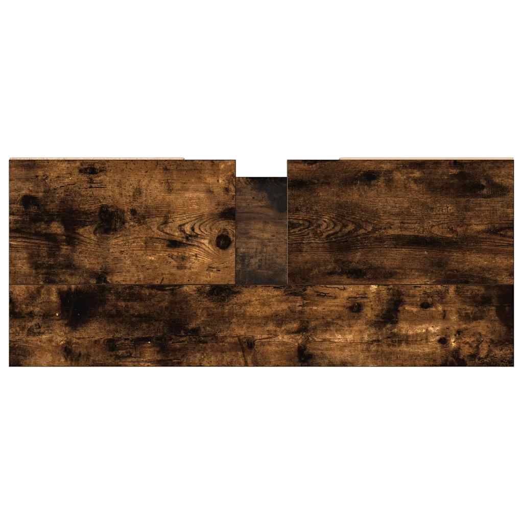Badrumsskåp Rökfärgad Ek 80x33x60 cm