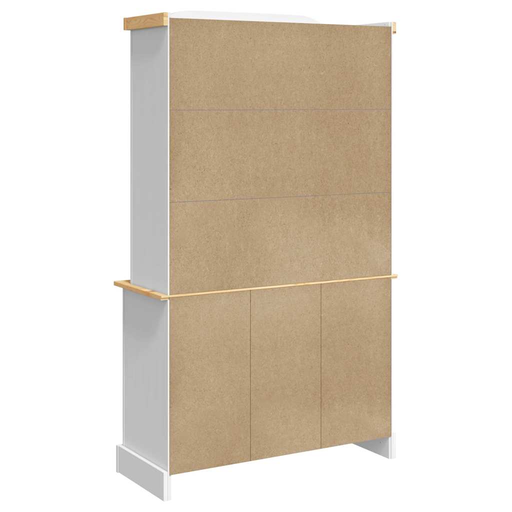 Skåp Vit Corona 112x43x196 cm massiv mexikansk furu