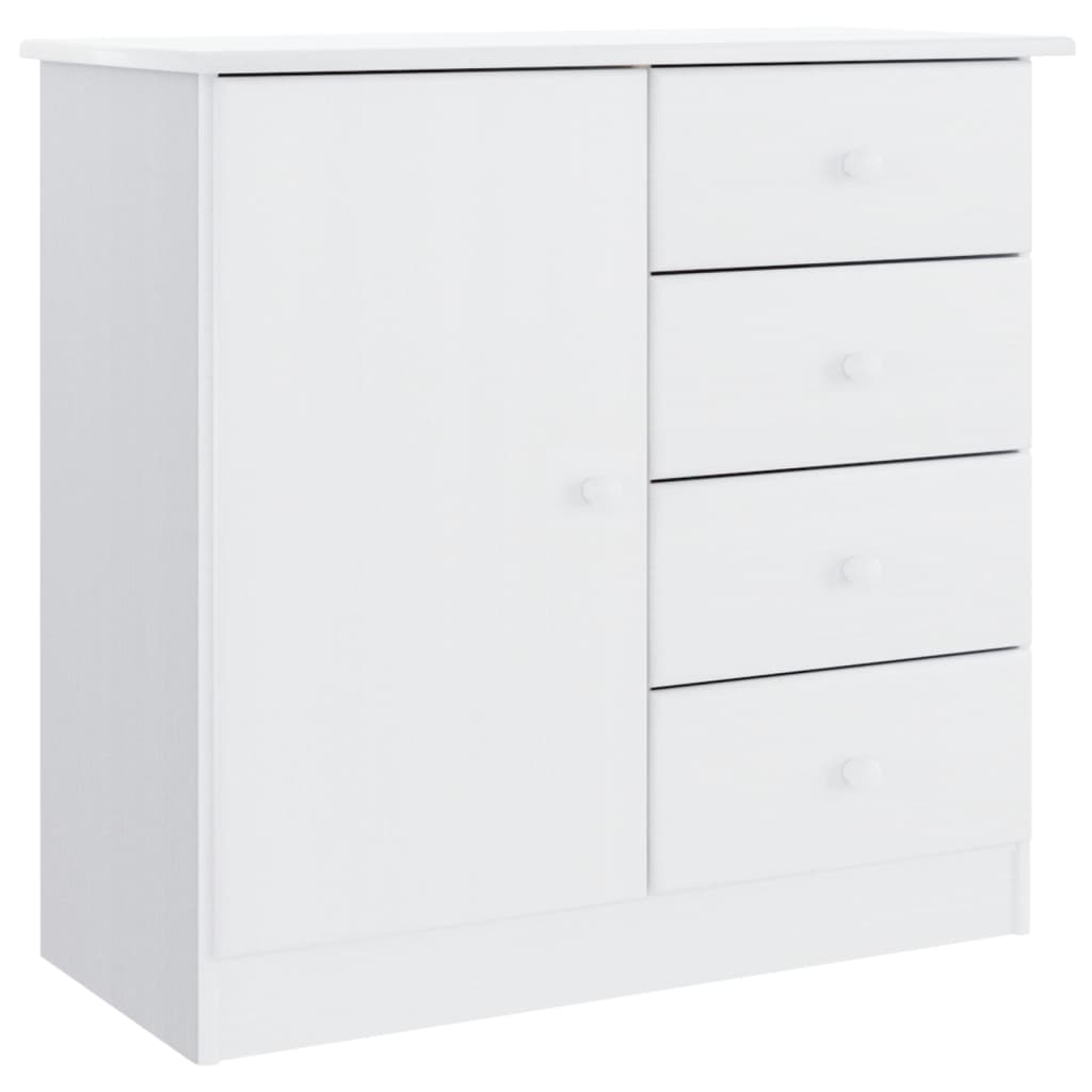 Skåp Vit 77x35x165 cm massiv furu