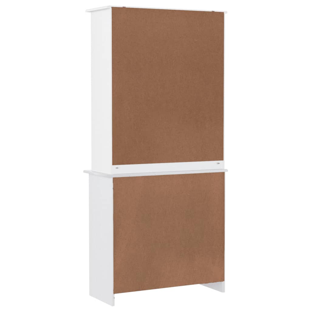 Skåp Vit 77x35x165 cm massiv furu