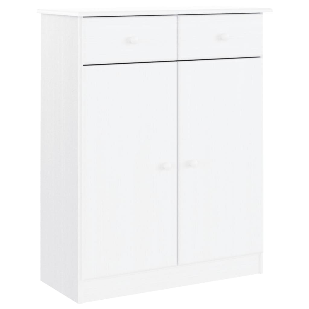 Skåp Vit 77x35x188 cm massiv furu
