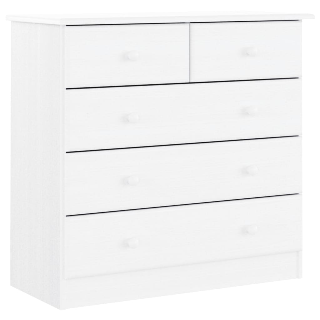 Skåp Vit 77x35x165 cm massiv furu