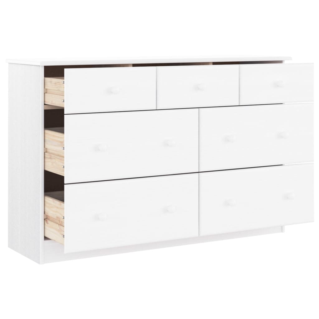 Byrå Vit ALTA 112x35x73 cm massiv furu