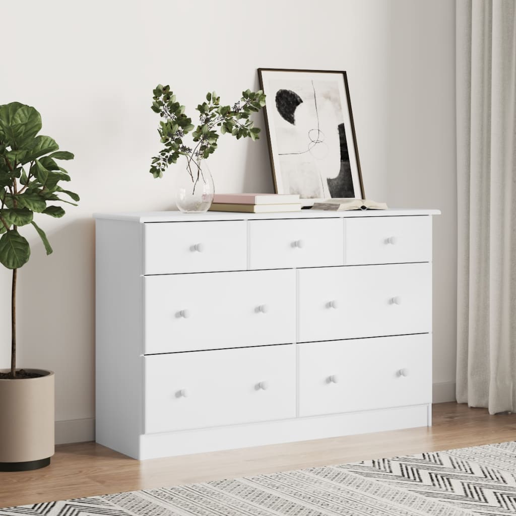 Byrå Vit ALTA 112x35x73 cm massiv furu