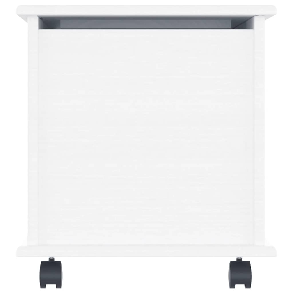 Förvaringskista på hjul Vit ALTA 73x39,5x43 cm massiv furu
