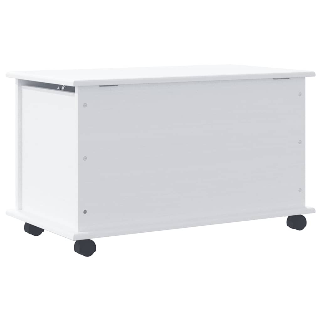Förvaringskista på hjul Vit ALTA 73x39,5x43 cm massiv furu