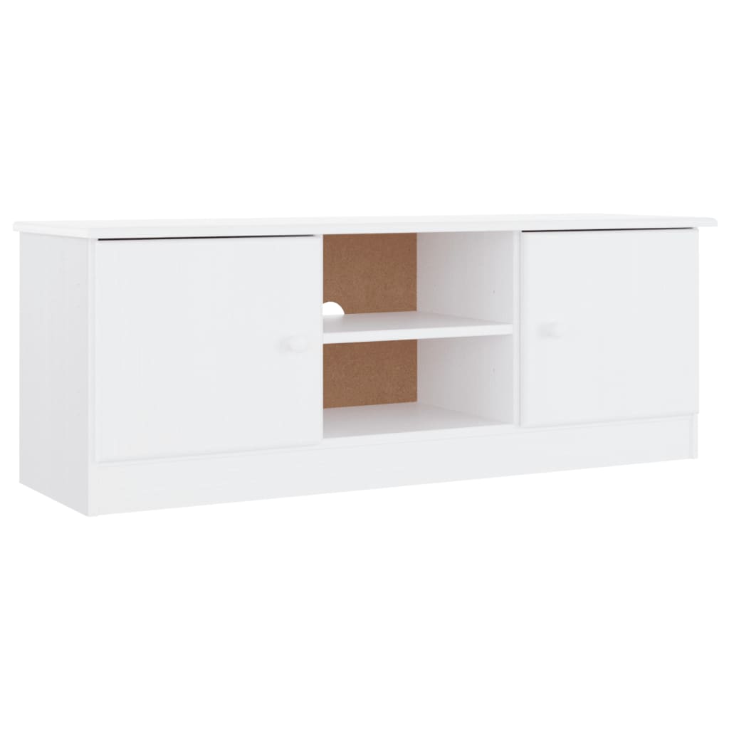 Tv-bänk ALTA Vit 112x35x41 cm massiv furu
