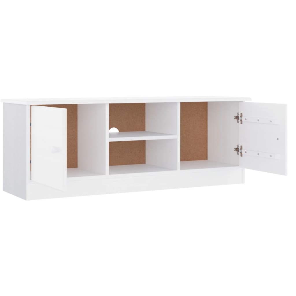 Tv-bänk ALTA Vit 112x35x41 cm massiv furu