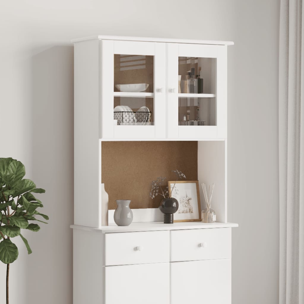 Skåp Vit Överdel 77x30x92 cm massiv furu