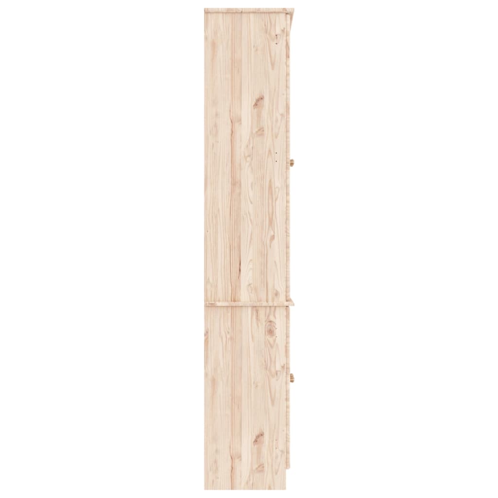 Vitrinskåp trä 77x35x186,5 cm massiv furu