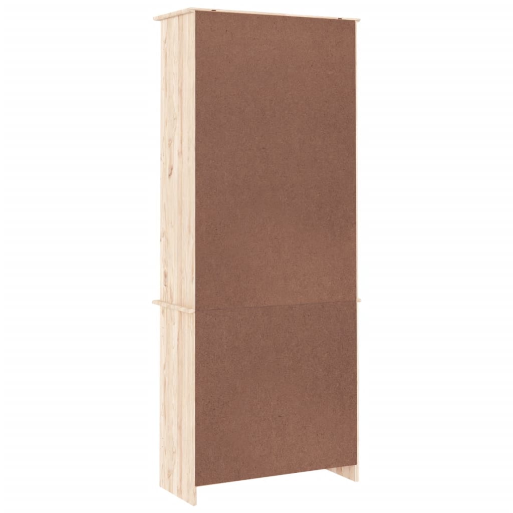 Vitrinskåp trä 77x35x186,5 cm massiv furu
