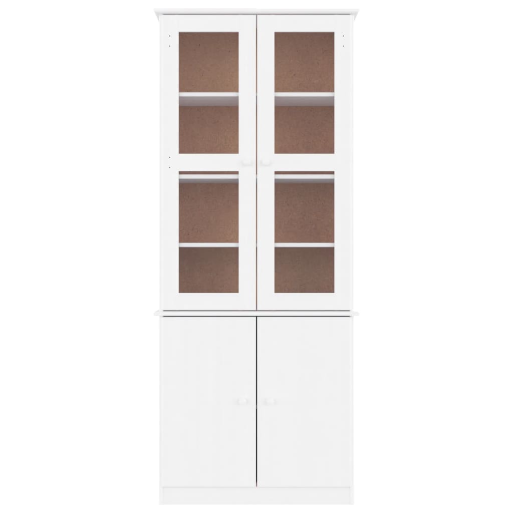 Vitrinskåp vit 77x35x186,5 cm Vit massiv furu