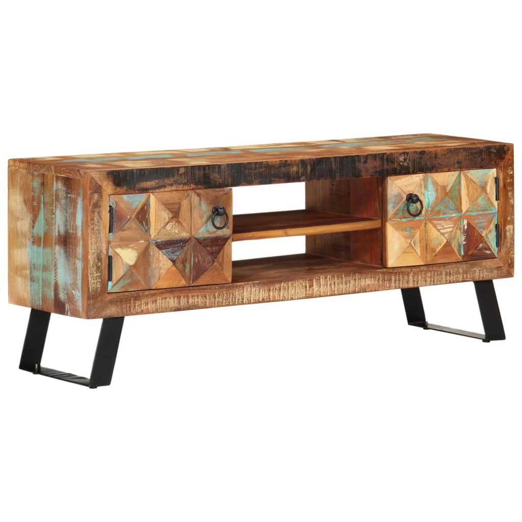Tv-bänk 112x30x45 cm massivt återvunnet trä