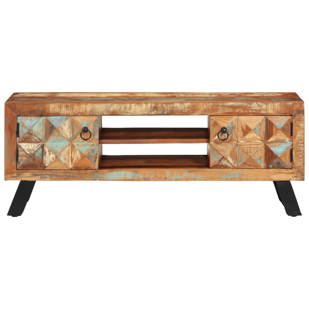 Tv-bänk 112x30x45 cm massivt återvunnet trä