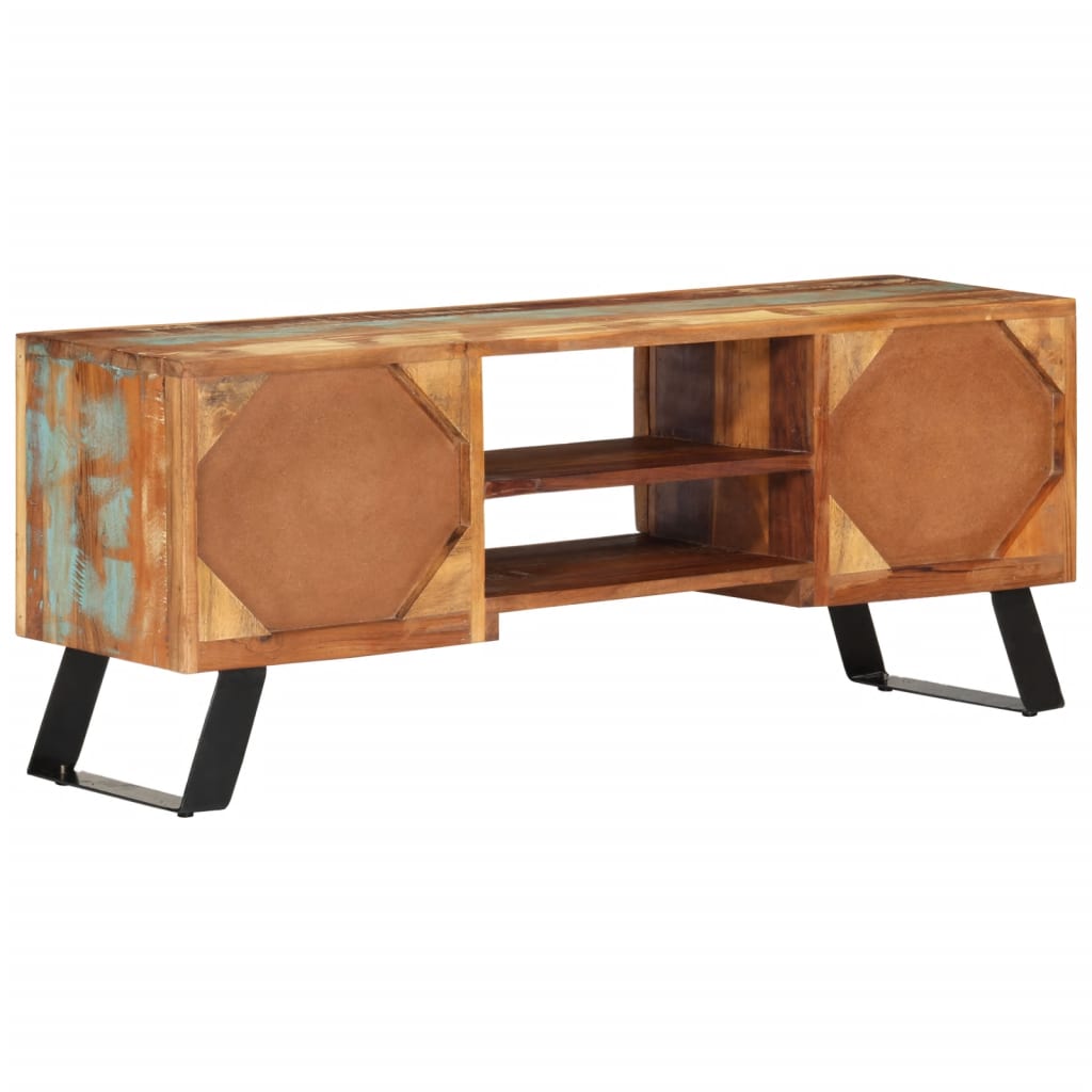 Tv-bänk 112x30x45 cm massivt återvunnet trä