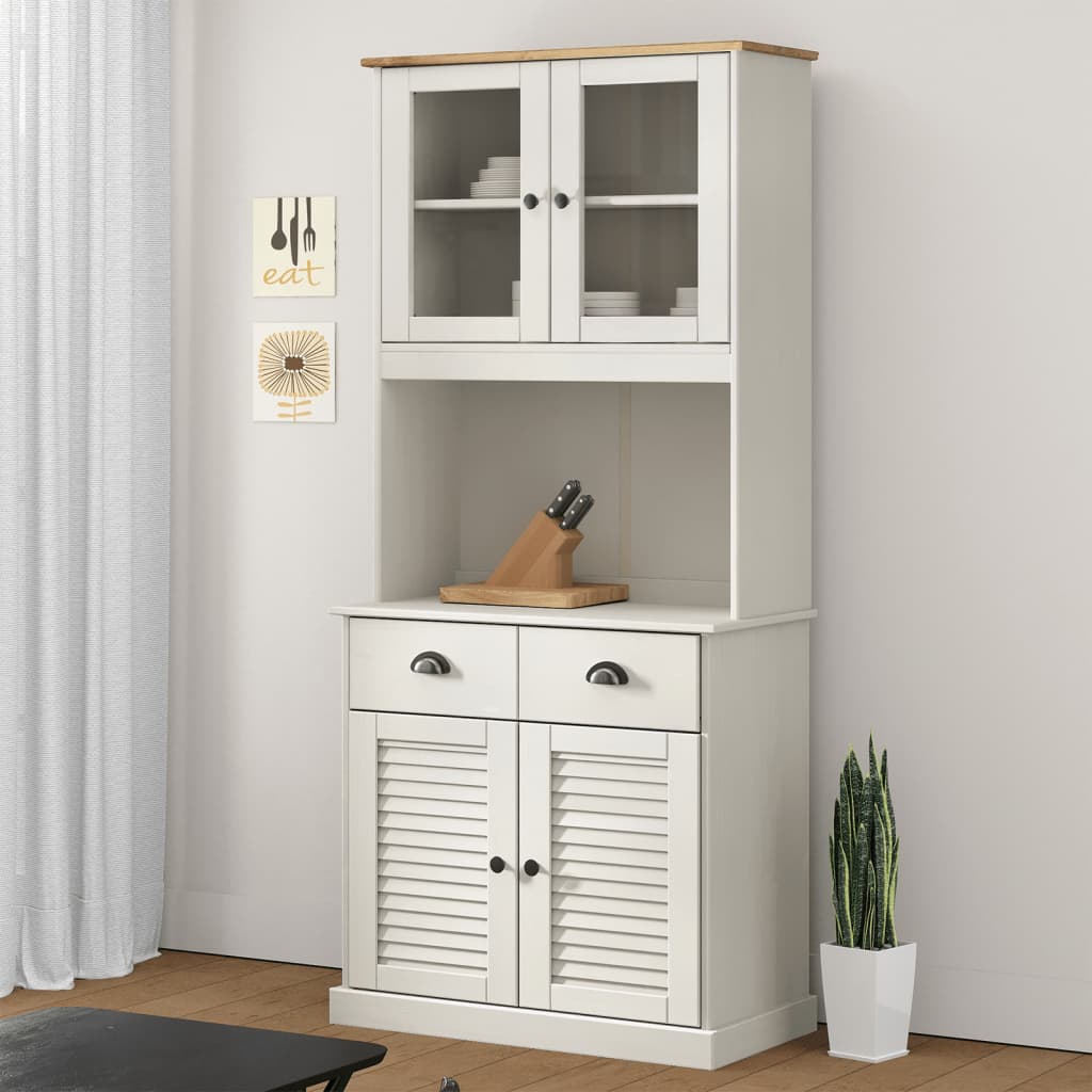 Skåp Vit VIGO 78x40x175 cm massiv furu