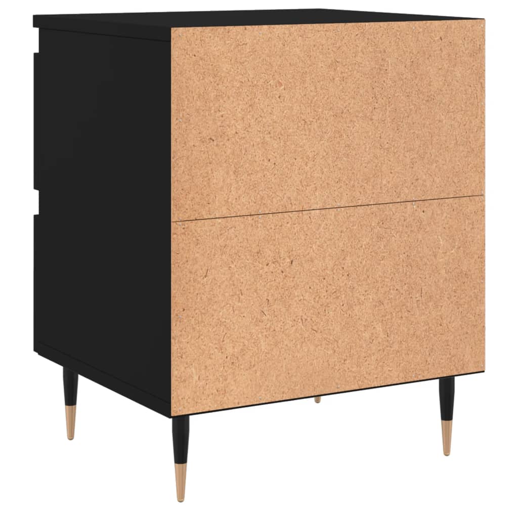 Sängbord 2 st svart 40x35x50 cm konstruerat trä