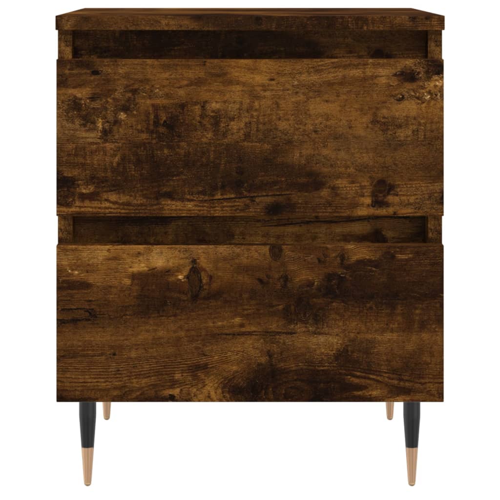 Sängbord 2 st rökfärgad ek 40x35x50 cm konstruerat trä