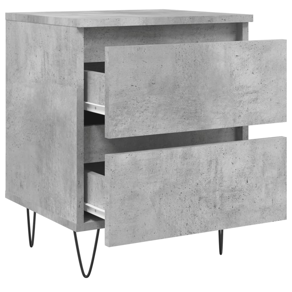 Sängbord 2 st betonggrå 40x35x50 cm konstruerat trä