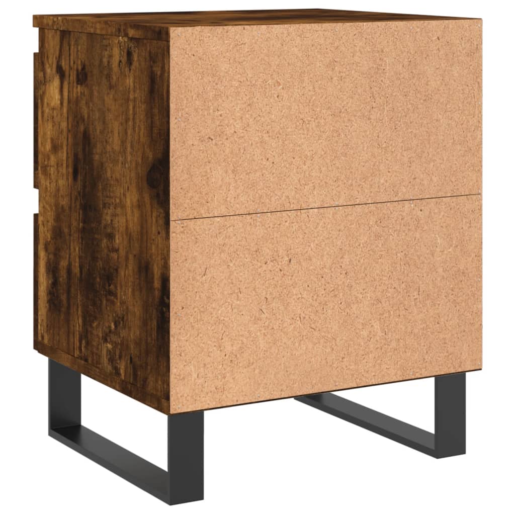 Sängbord 2 st rökfärgad ek 40x35x50 cm konstruerat trä