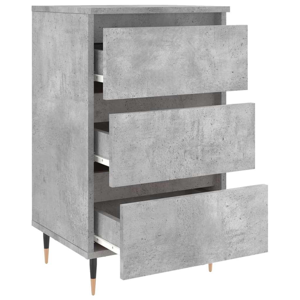 Sängbord 2 st betonggrå 40x35x69 cm konstruerat trä