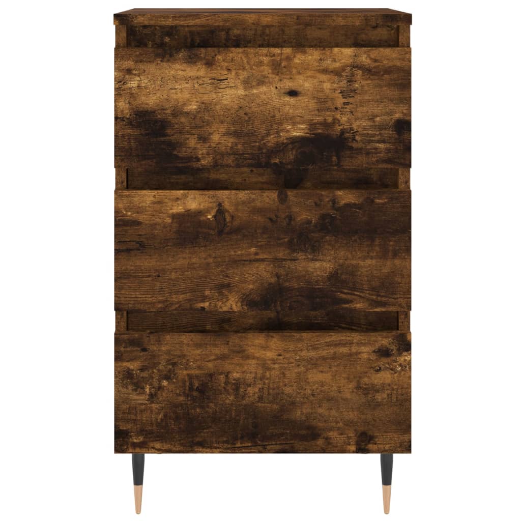Sängbord 2 st rökfärgad ek 40x35x69 cm konstruerat trä