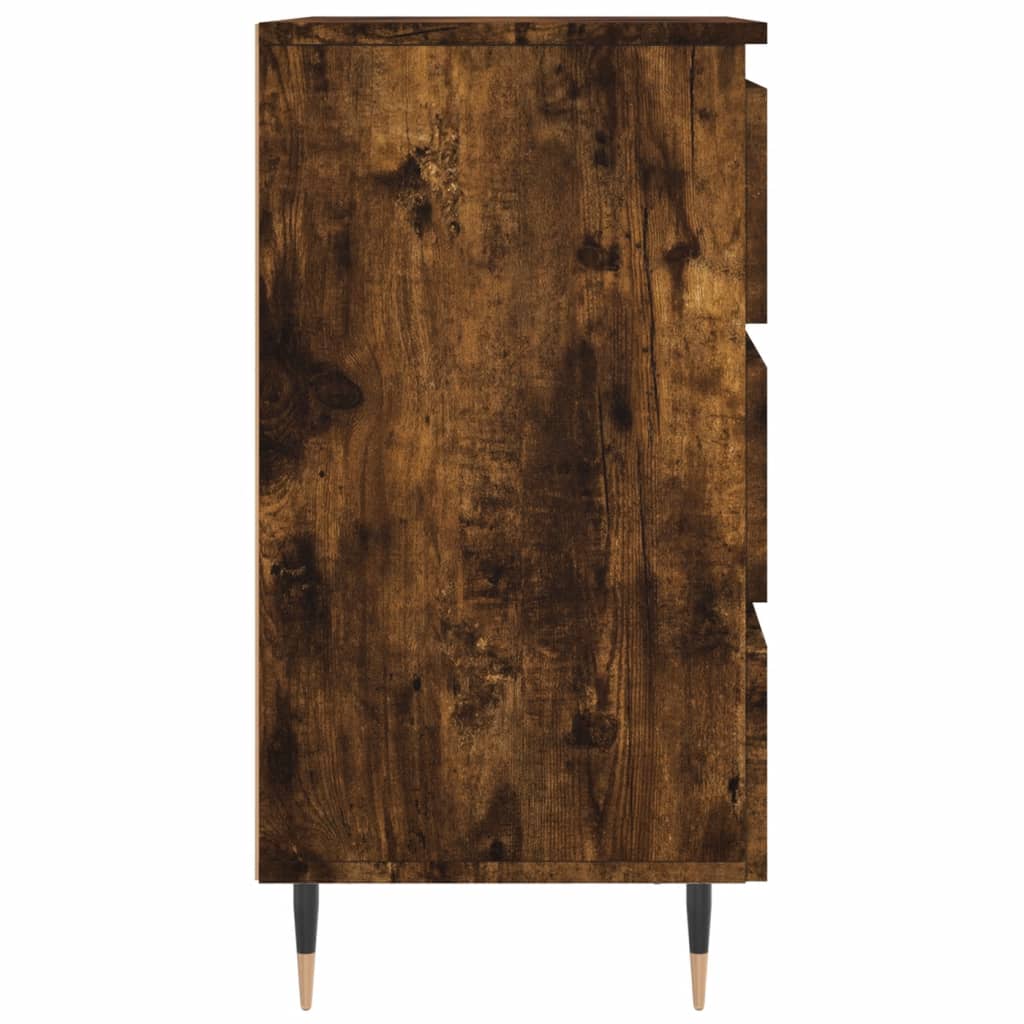 Sängbord 2 st rökfärgad ek 40x35x69 cm konstruerat trä