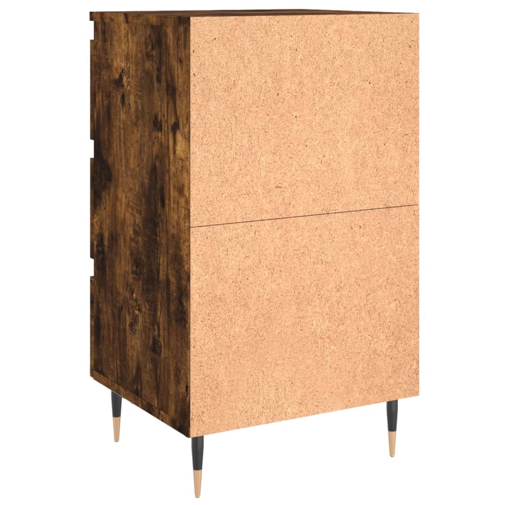 Sängbord 2 st rökfärgad ek 40x35x69 cm konstruerat trä